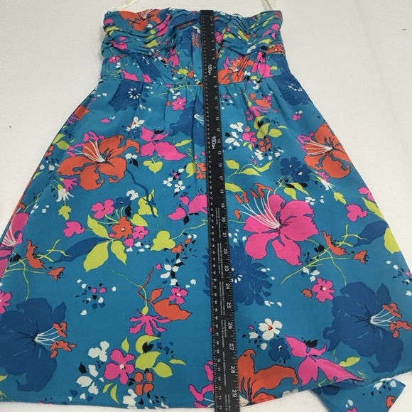 Shoshanna 100% Silk Floral Mini Dress 6 Tropical Bright Resort Spring Festival - Picture 9 of 9